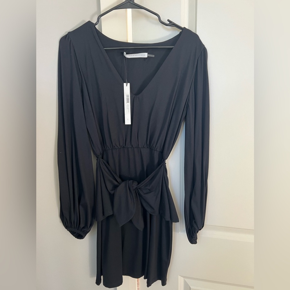 Susana Monaco Black Long Sleeve Wrap Dress size small